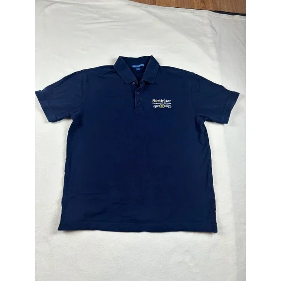 Port‎ Authority NorthStar Mens Polo Shirt Navy Blue Short Sleeve Size Medium - Picture 2 of 3